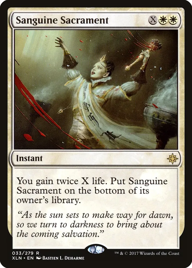 2017 Ixalan Sanguine Sacrament #33 rare card image