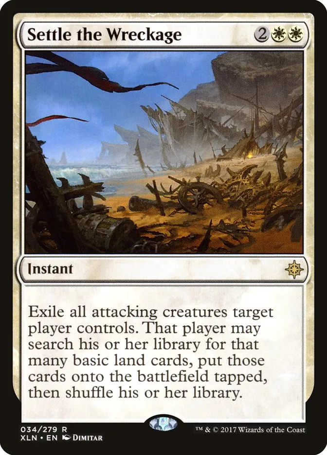 2017 Ixalan Settle the Wreckage [Foil] rare #34 rare card image