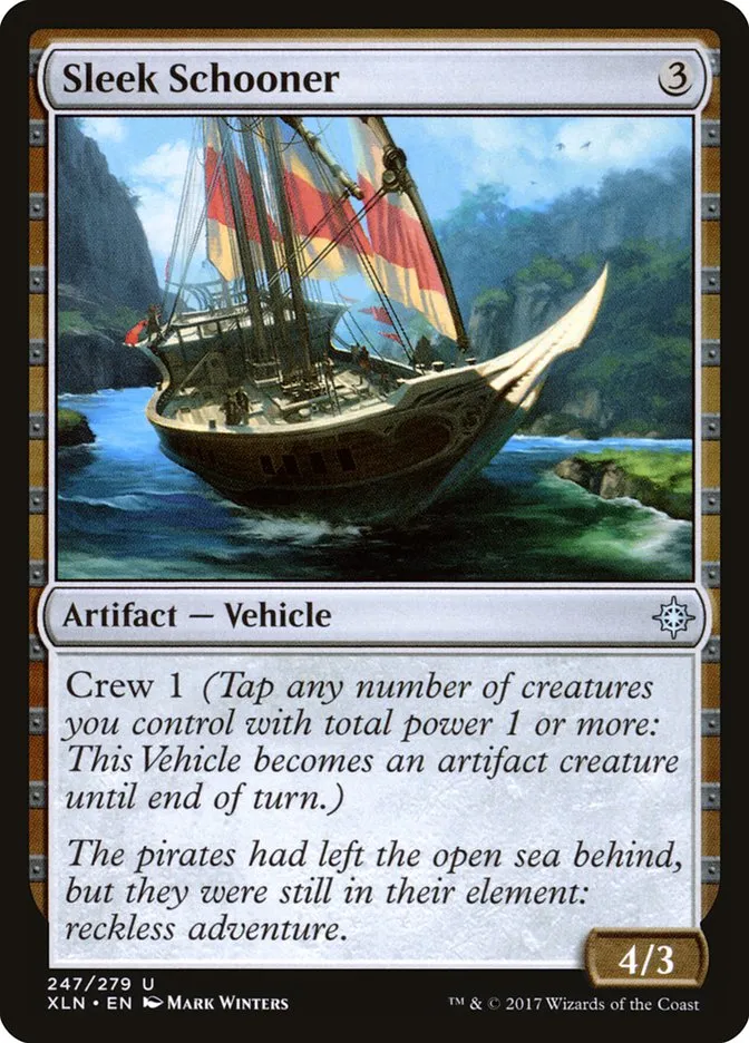 2017 Ixalan Sleek Schooner #247 uncommon card image