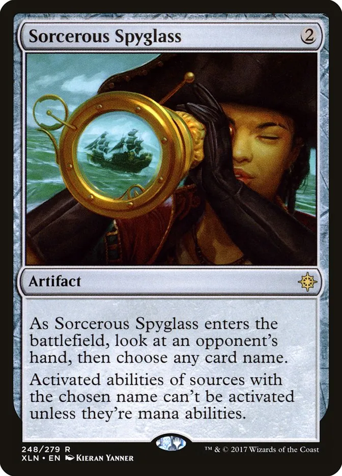 2017 Ixalan Sorcerous Spyglass #248 rare card image