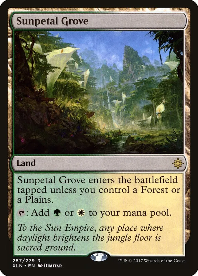 2017 Ixalan Sunpetal Grove [Prerelease] rare #257 rare card image
