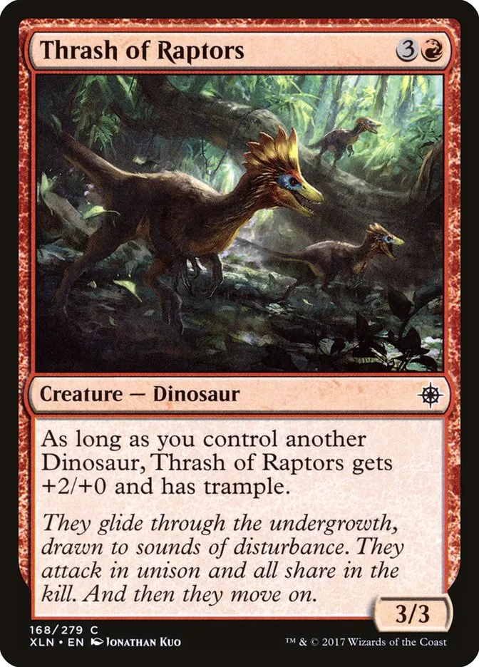 2017 Ixalan Thrash of Raptors #168 common card image