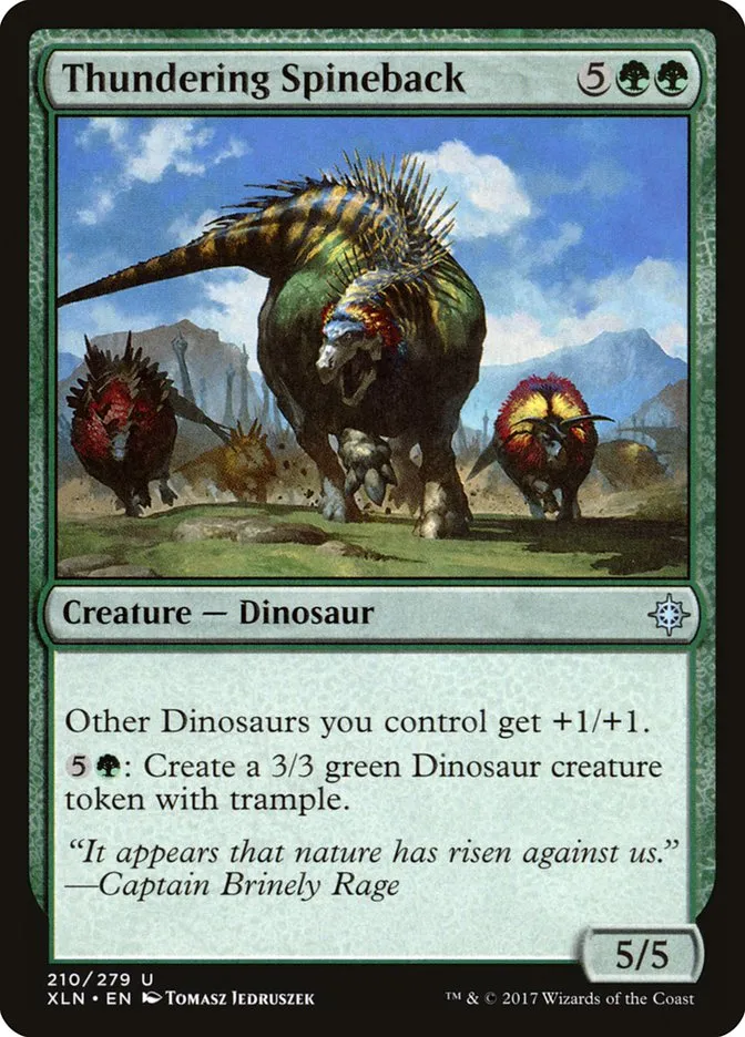 2017 Ixalan Thundering Spineback uncommon #210 uncommon card image