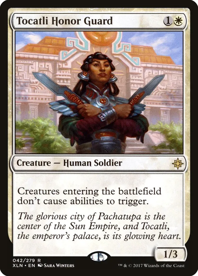 2017 Ixalan Tocatli Honor Guard rare #42 rare card image