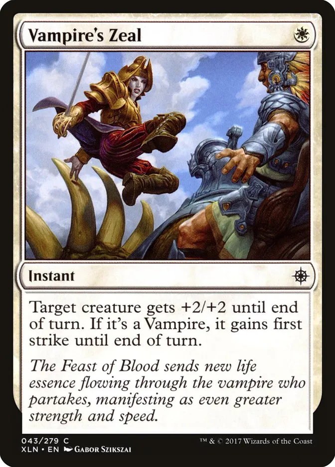 2017 Ixalan Vampire's Zeal common #43 common card image