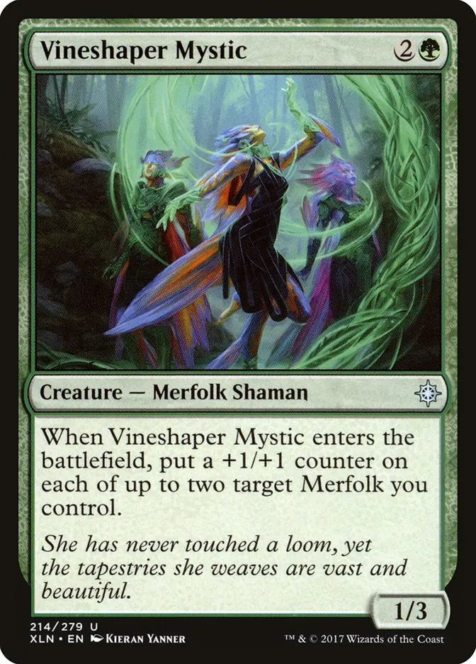 2017 Ixalan Vineshaper Mystic #214 uncommon card image