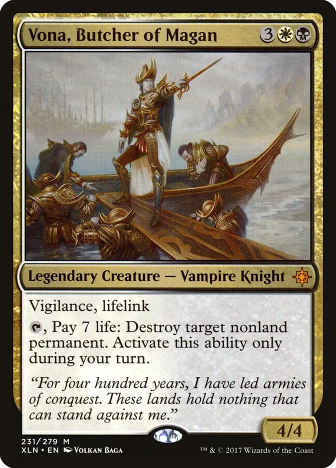 2017 Ixalan Vona, Butcher of Magan #231 mythic card image