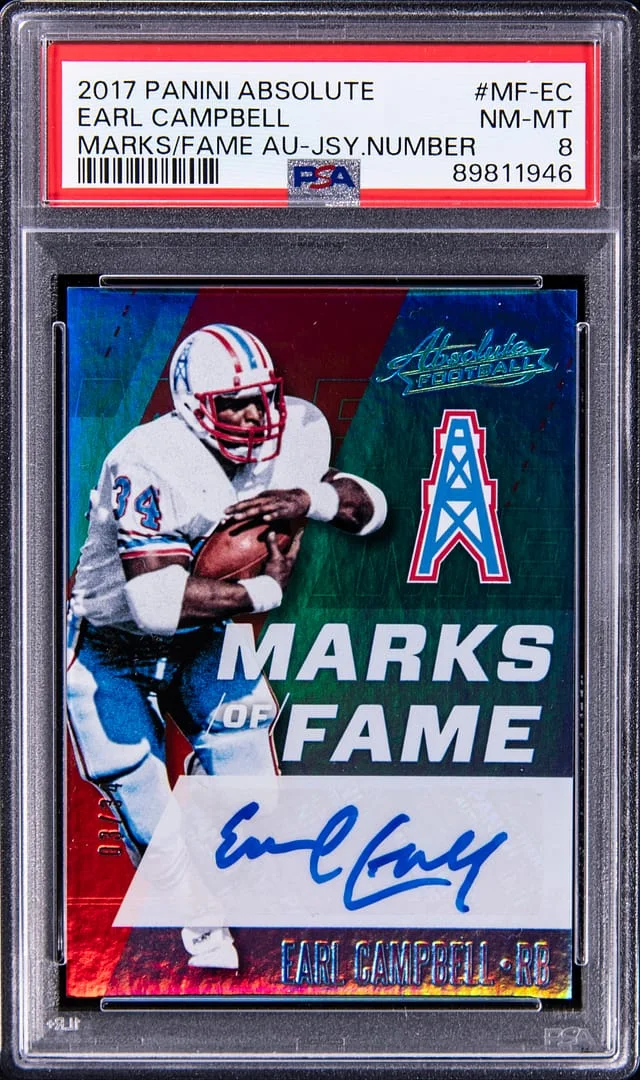 2017 Panini Absolute Earl Campbell Marks of Fame Autograph Jersey Number #MF-EC card image