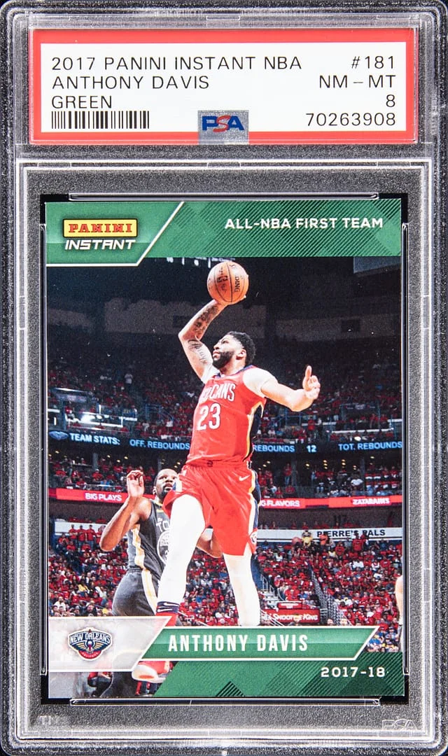 2017 Panini Anthony Davis Instant NBA Green #181 card image