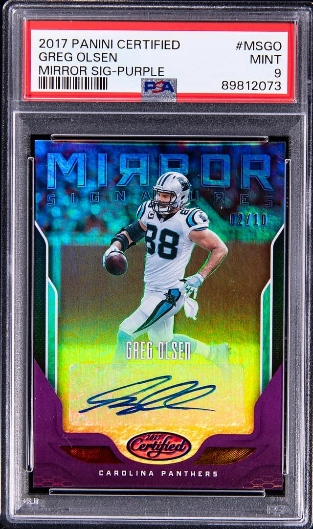 2017 Panini Certified Greg Olsen Mirror Signature Purple #MS-GO card image