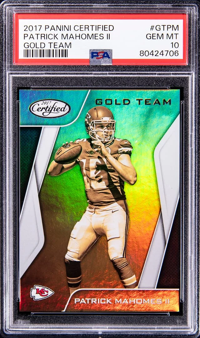 2017 Panini Certified Patrick Mahomes II Gold Team #GT-PM card image