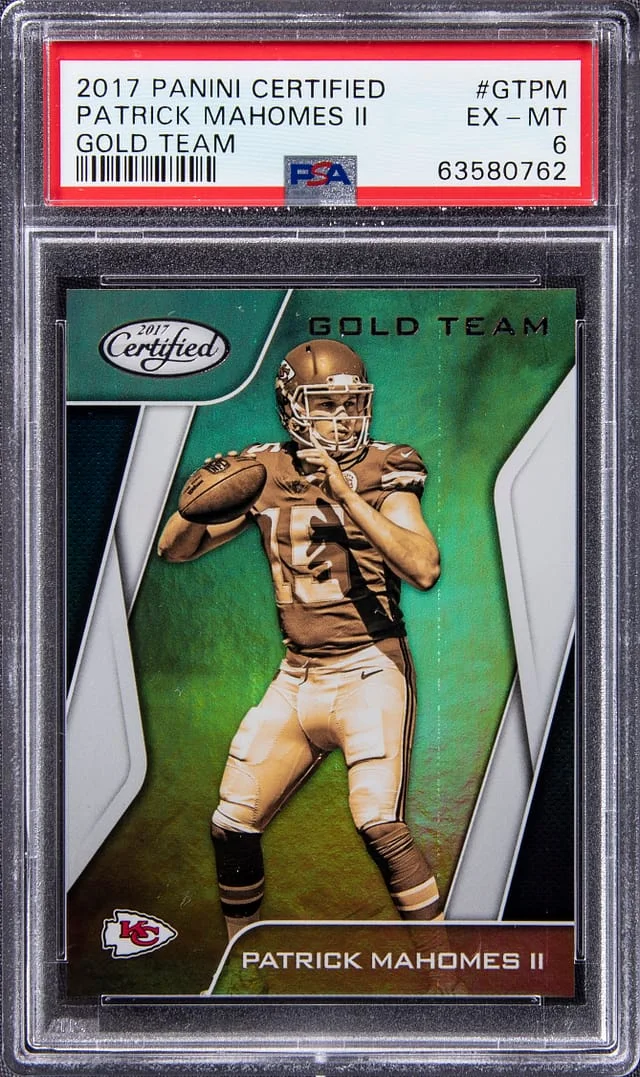 2017 Panini Certified Patrick Mahomes II Gold Team #PM card image