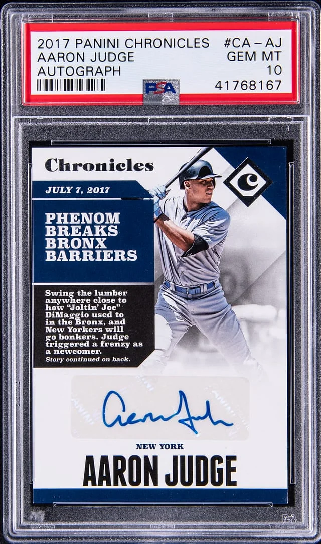 2017 Panini Chronicles Aaron Judge Autograph #CA-AJ card image