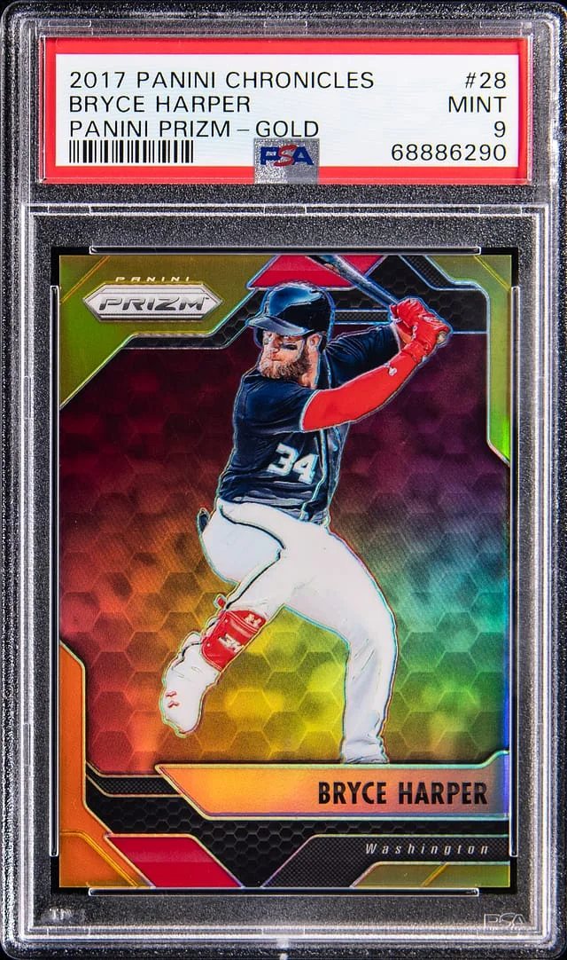 2017 Panini Chronicles Bryce Harper Panini Prizm Gold #28 card image