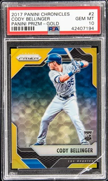 2017 Panini Chronicles Cody Bellinger Panini Prizm Gold #2 card image