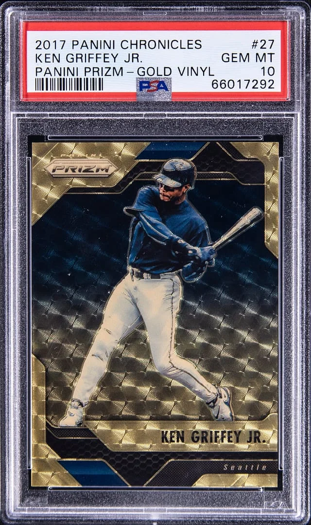 2017 Panini Chronicles Ken Griffey Jr. Panini Prizm Gold Vinyl Prizm #27 card image