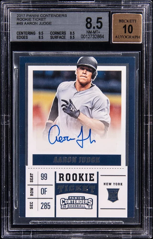 2017 Panini Contenders Aaron Judge Ticket Autograph #49 card image