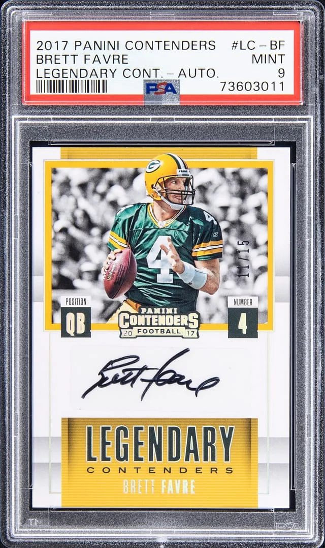 2017 Panini Contenders Brett Favre Legendary Contenders Autograph #LC-BF card image