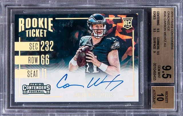 2017 Panini Contenders Carson Wentz Cracked Ice #342 card image