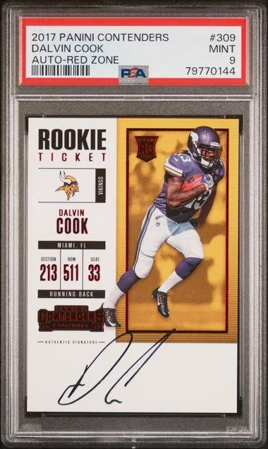 2017 Panini Contenders Dalvin Cook Autograph-Red Zone #309 card image