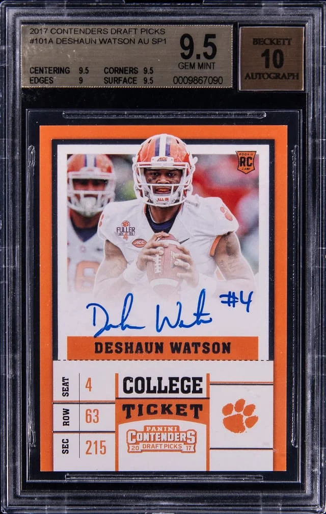 2017 Panini Contenders Draft Picks Deshaun Watson Short Print Autographs #101A card image