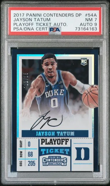 2017 Panini Contenders Draft Picks Jayson Tatum Playoff Ticket Autograph #54A card image