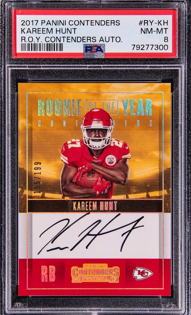 2017 Panini Contenders Kareem Hunt Of The Year Contenders Autographs #RY-KH card image