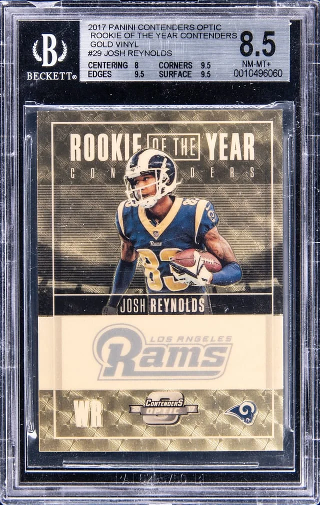 2017 Panini Contenders Optic Josh Reynolds Of The Year Contenders Gold Vinyl #ROY-29 card image