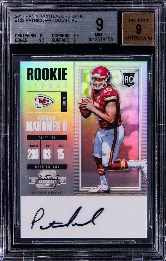 2017 Panini Contenders Optic Patrick Mahomes II #103 card image