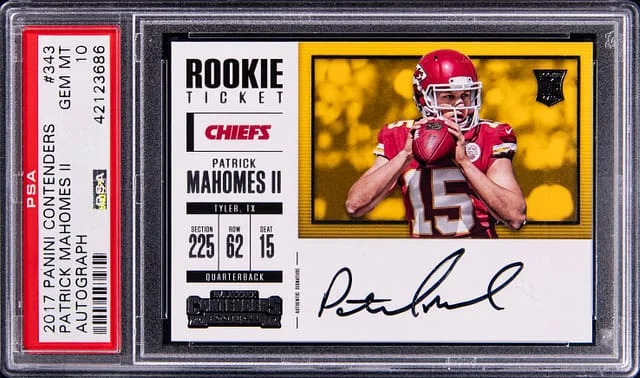 2017 Panini Contenders Patrick Mahomes II Autograph #343 card image