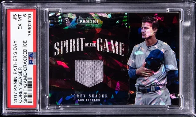 2017 Panini Corey Seager Father's Day Spirit of the Game Cracked Ice #5 card image