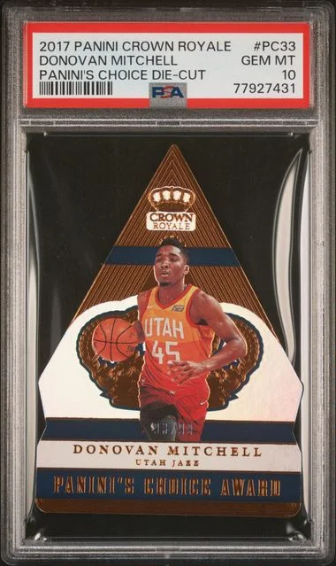 2017 Panini Crown Royale Donovan Mitchell Panini's Choice Die-Cut #PC33 card image