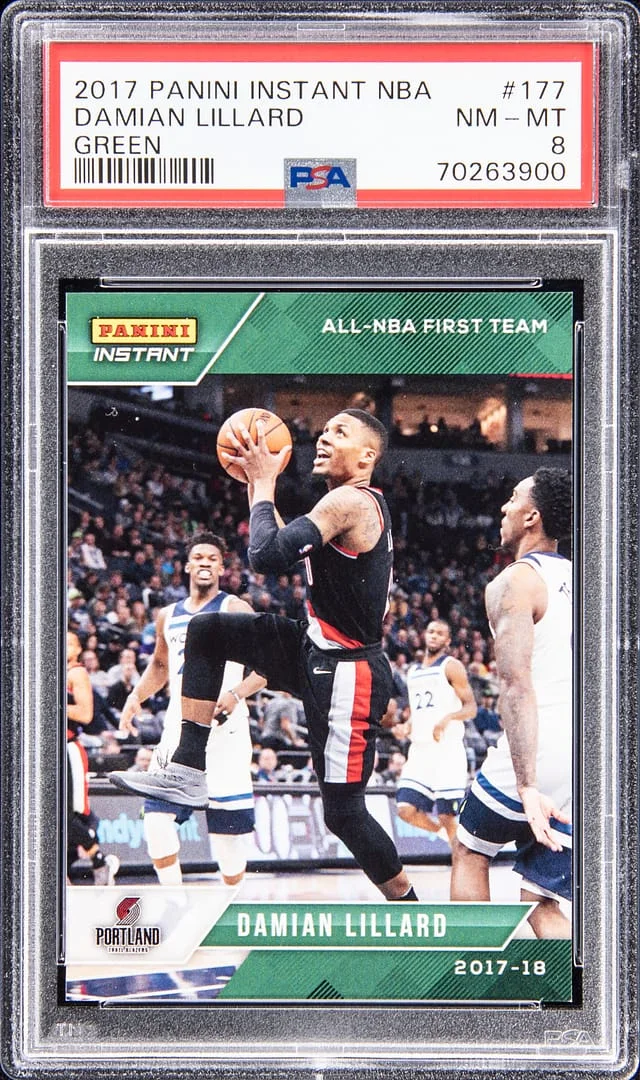 2017 Panini Damian Lillard Instant NBA Green #177 card image
