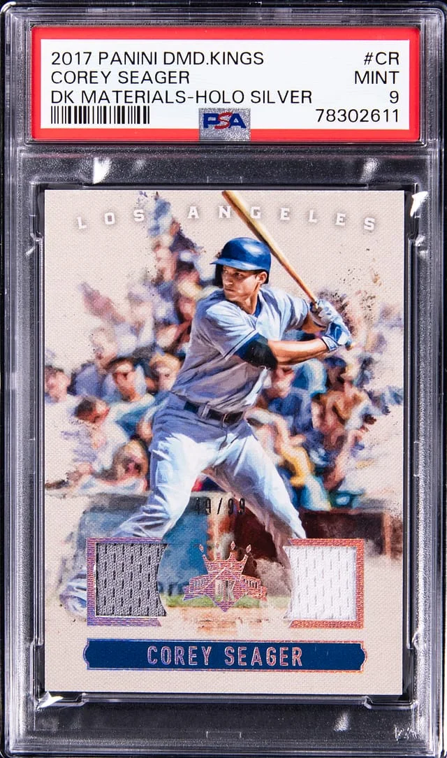 2017 Panini Diamond Kings Corey Seager Materials Holo Silver #CR card image