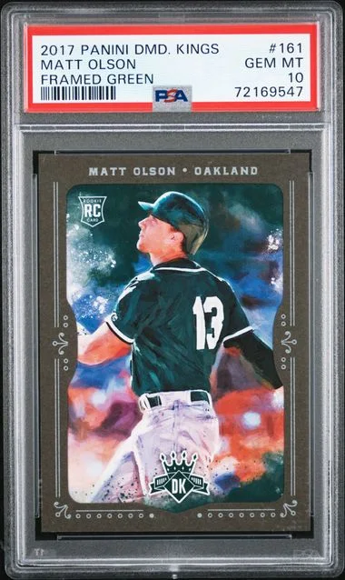 2017 Panini Diamond Kings Matt Olson Framed Green #161 card image