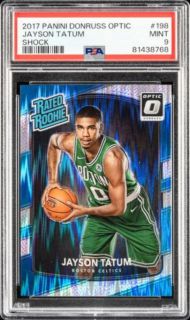 2017 Panini Donruss Jayson Tatum Optic Shock Rated #198 card image