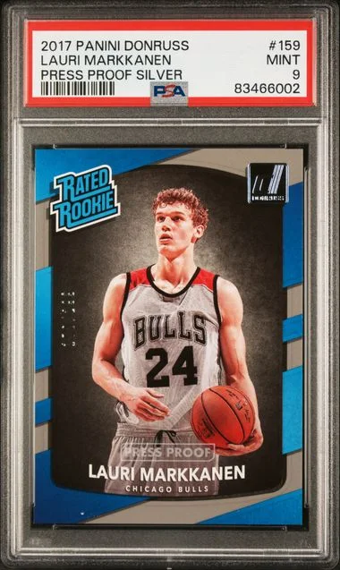 2017 Panini Donruss Lauri Markkanen Press Proof Silver #159 card image