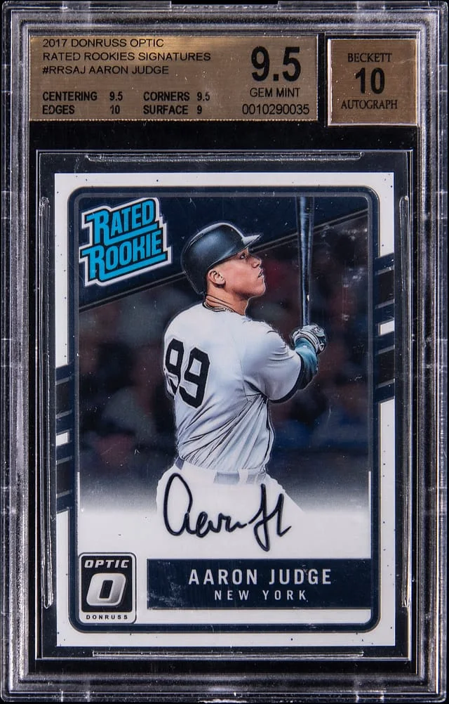 2017 Panini Donruss Optic Aaron Judge Rated Rookies Signatures #RRS-AJ card image