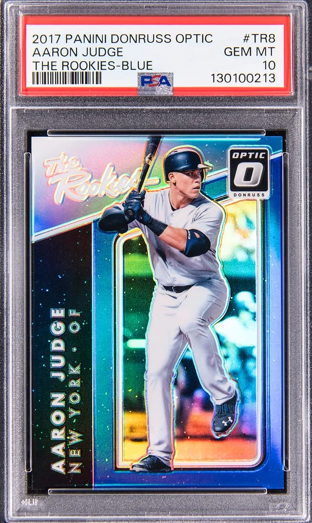 2017 Panini Donruss Optic Aaron Judge The Rookies Blue #TR-8 card image
