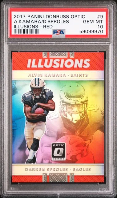 2017 Panini Donruss Optic Alvin Kamara/Darren Sproles Illusions Red #9 card image