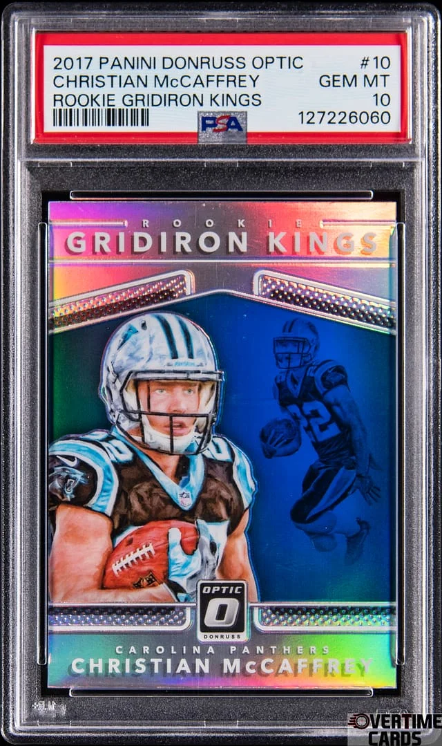 2017 Panini Donruss Optic Christian McCaffrey Gridiron Kings #10 card image
