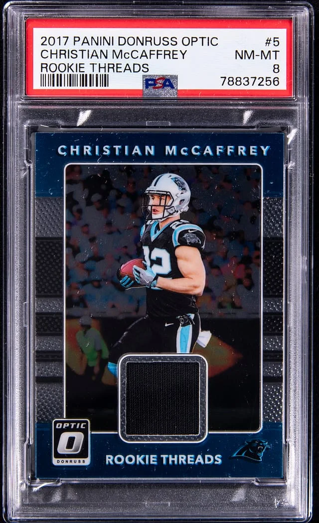 2017 Panini Donruss Optic Christian McCaffrey Threads #5 card image