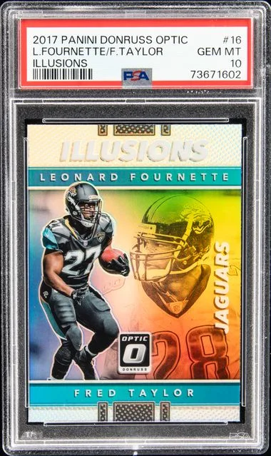 2017 Panini Donruss Optic Fred Taylor/Leonard Fournette Illusions #16 card image