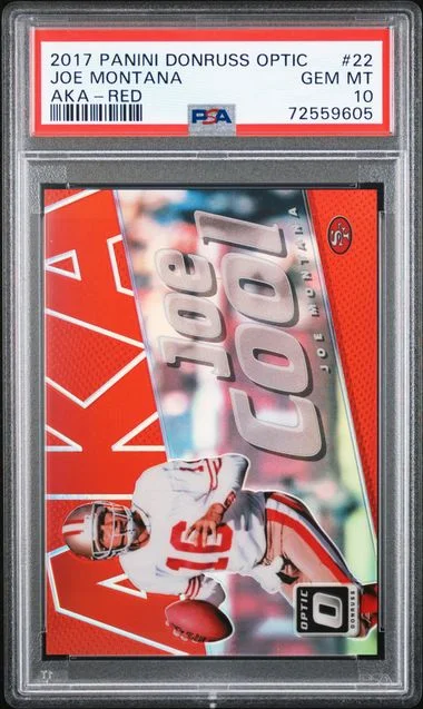 2017 Panini Donruss Optic Joe Montana Aka Red #22 card image