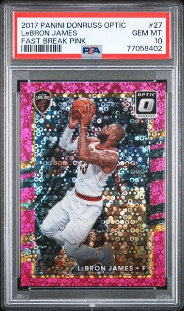 2017 Panini Donruss Optic LeBron James Fast Break Pink #27 card image