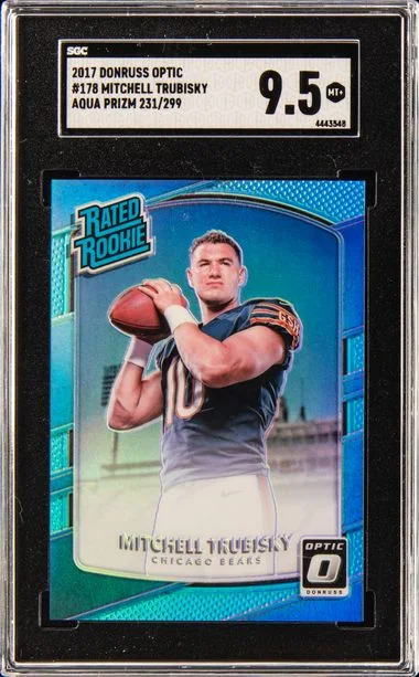 2017 Panini Donruss Optic Mitchell Trubisky Aqua #178 card image