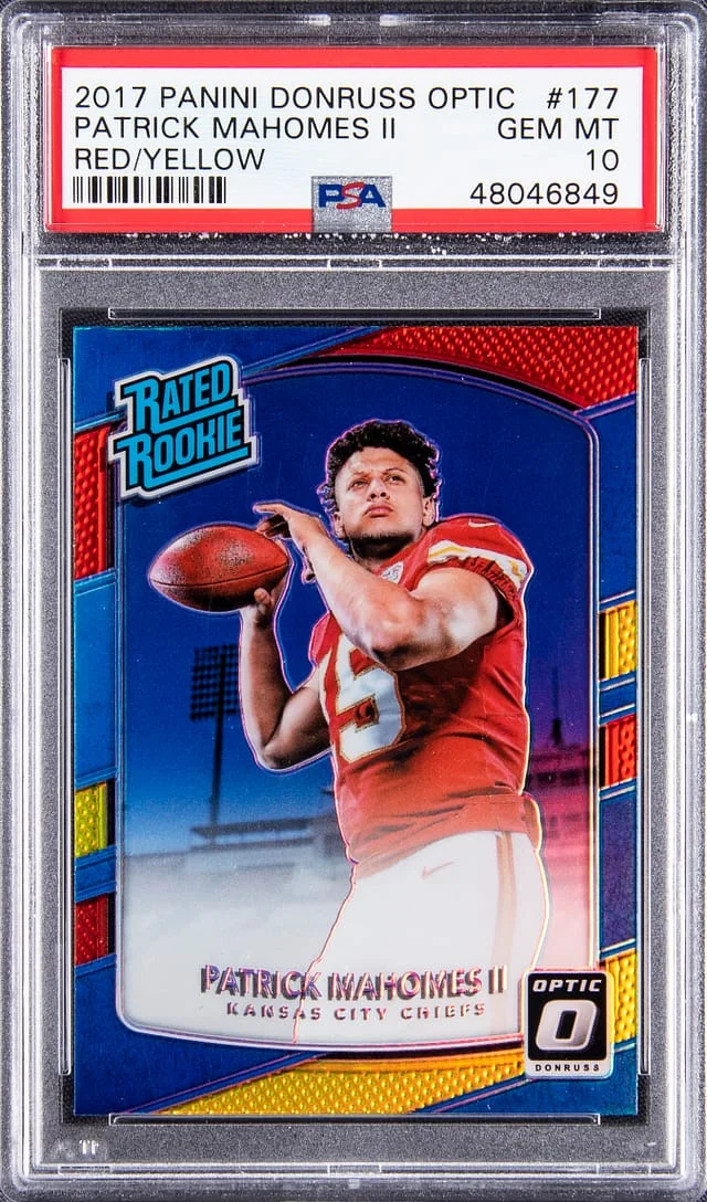 2017 Panini Donruss Optic Patrick Mahomes II Red/Yellow #177 card image