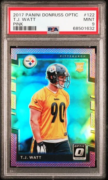 2017 Panini Donruss Optic T.J. Watt Pink #122 card image
