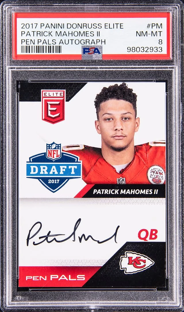 2017 Panini Donruss Patrick Mahomes II Elite Pen Pals Autograph #PP-PM card image