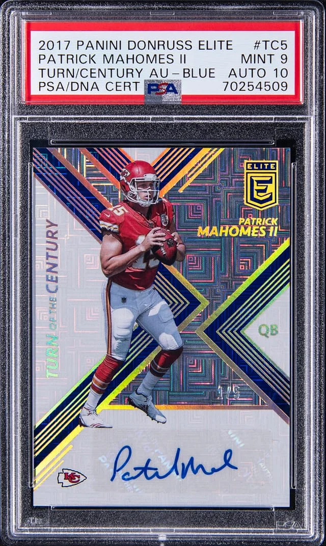 2017 Panini Donruss Patrick Mahomes II Elite Turn of the Century Autographs Orange #TC-5 card image